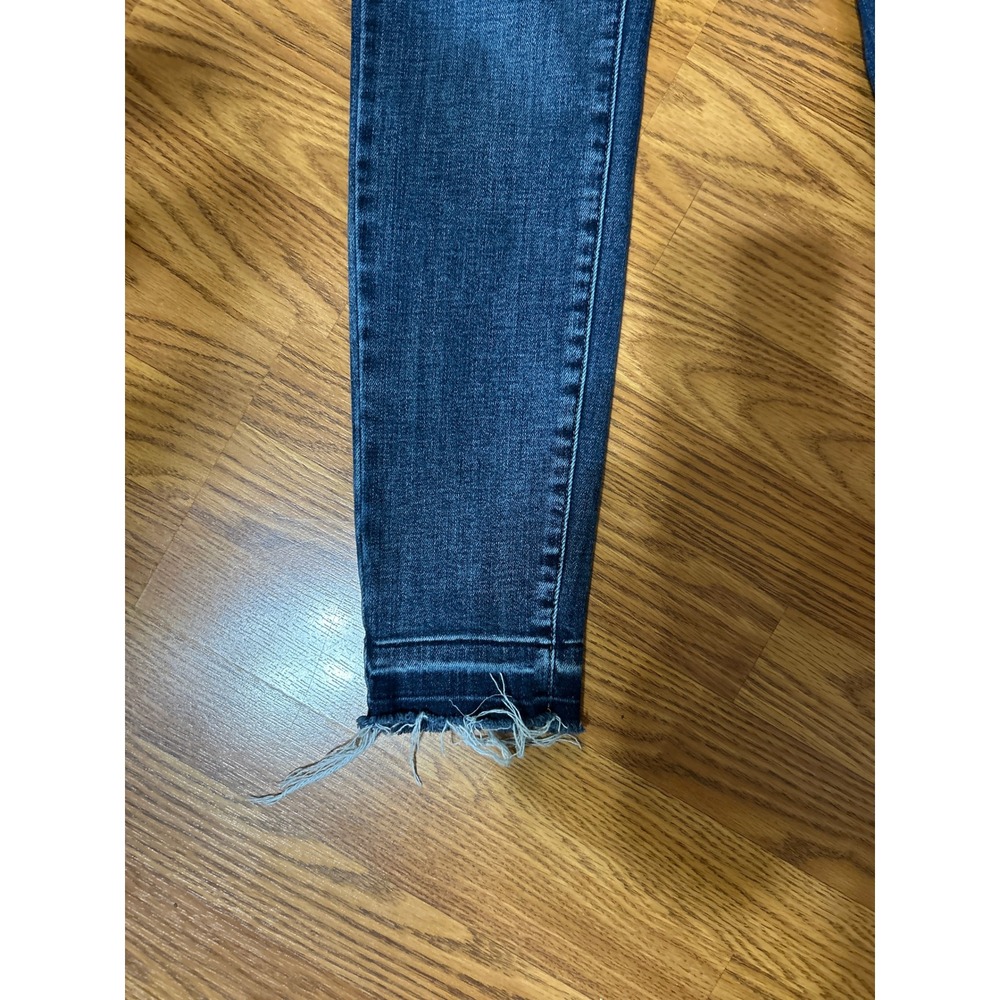Judy Blue Skinny Jeans Dark Wash Raw Frayed Hem Distressed Size 13/31 JB88417 - Picture 2 of 6